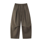 Unisex wide layered pants with balloon-shaped silhouette, high waist and drawstring Fashion Glam