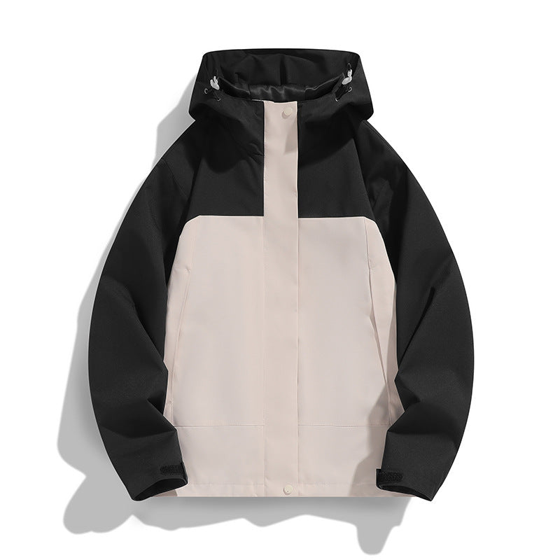 Men's Two-Tone Softshell Field Jacket with Hood, Windproof Outer Material and Minimalist Side Pockets Fashion Glam