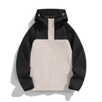 Men's Two-Tone Softshell Field Jacket with Hood, Windproof Outer Material and Minimalist Side Pockets Fashion Glam