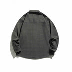 Unisex Checked Overshirt in Boxy Cut with Chest Flap Pocket and Shirt Collar Fashion Glam