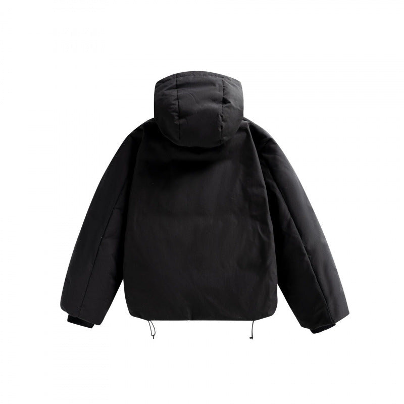 Unisex Short Padded Hooded Transition Jacket in Boxy Cut with High Stand Collar Fashion Glam