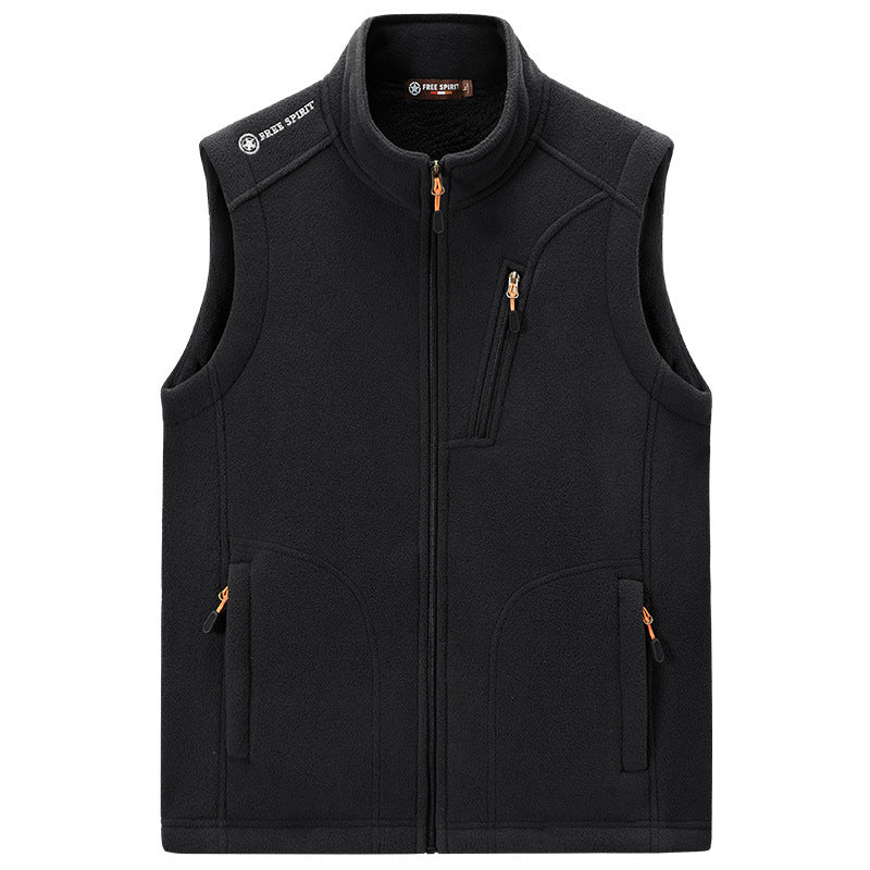 Men's fleece thermal vest with organizer chest pocket and wind-resistant structure Fashion Glam