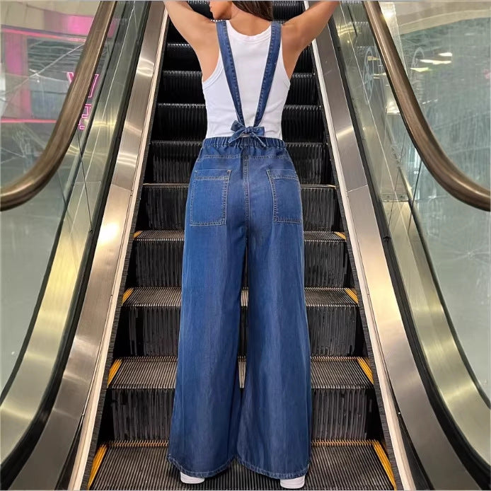 Women's overalls in wide-leg design with a relaxed fit, adjustable straps, and functional pockets Fashion Glam