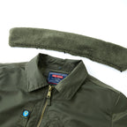 Men's pilot bomber jacket with teddy collar, multiple pockets, and windproof nylon shell Fashion Glam