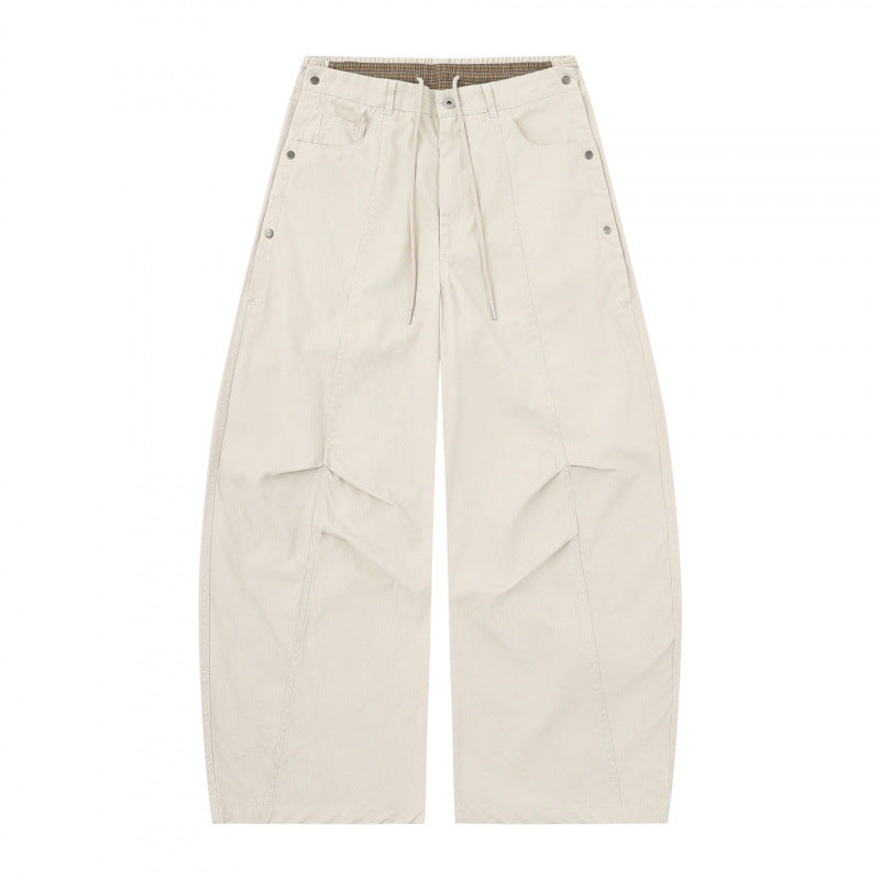 Unisex Wide Balloon Pants with Elastic Waistband, Drawstring, and Distinctive Seam Panels Fashion Glam