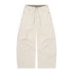 Unisex Wide Balloon Pants with Elastic Waistband, Drawstring, and Distinctive Seam Panels Fashion Glam