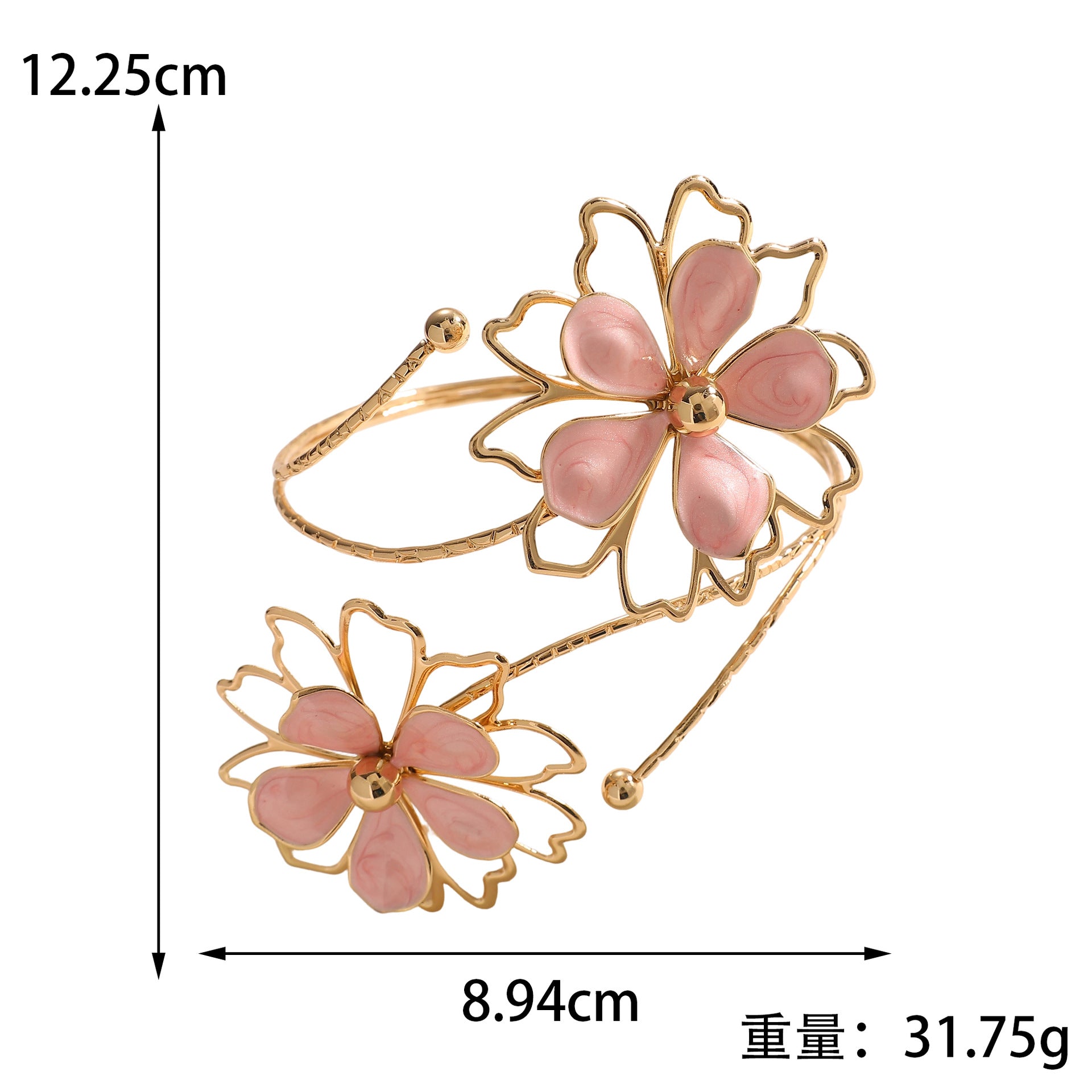 Ladies bracelet with artistic flower design Fashion Glam