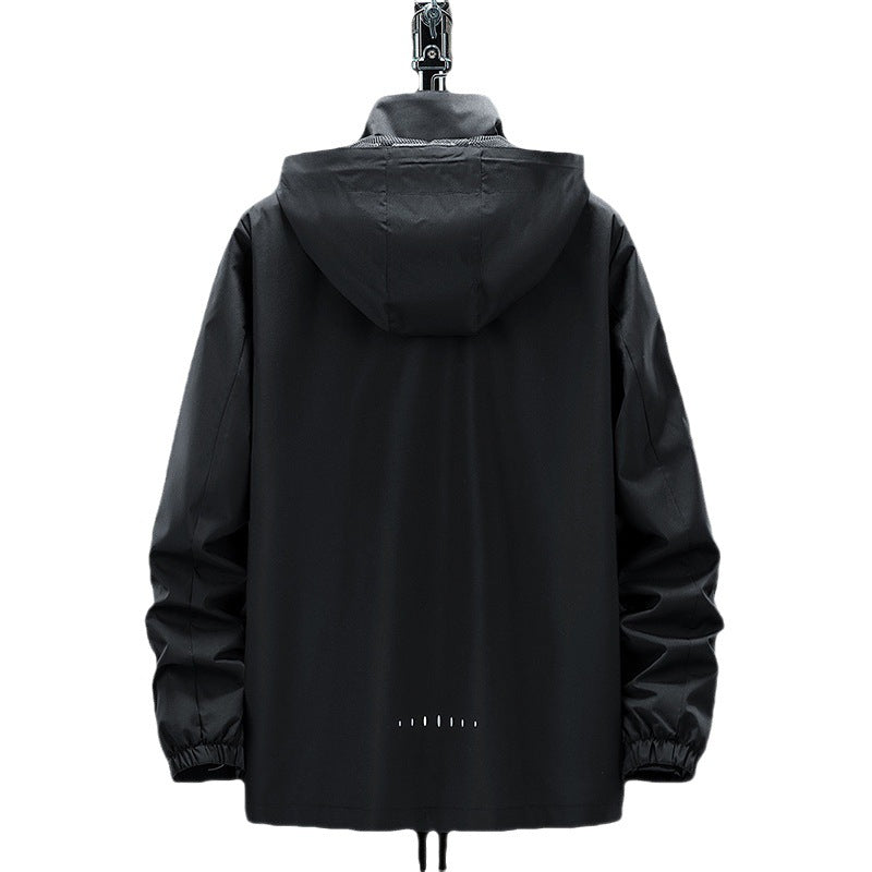 Men's Lightweight Softshell Outdoor Jacket with Hood, Wind and Water Repellent Surface Fashion Glam