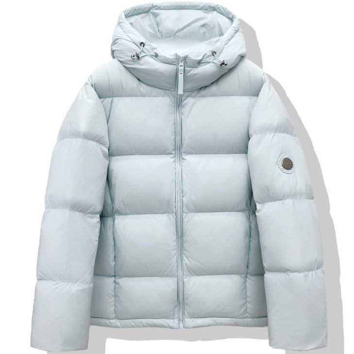 Women's Short Puffer Jacket with XXL Hood and Square Quilting Fashion Glam