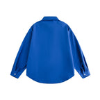 Unisex Loose-fitting oversized shirt made of cotton blend with Kent collar, chest pocket, and rounded hem Fashion Glam