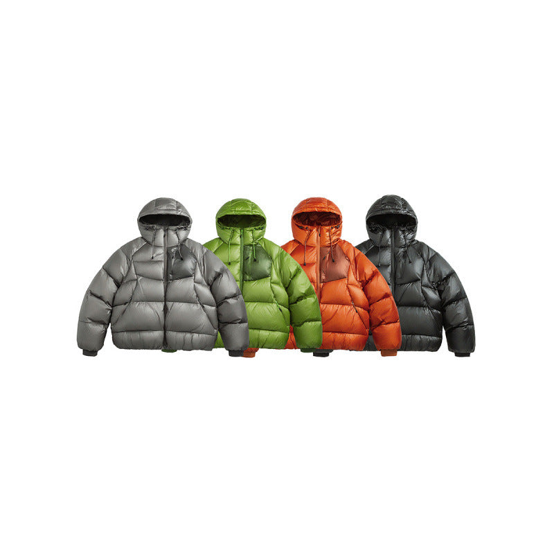 Unisex Quilted Down Jacket with Hood and Lightweight Thermal Insulation Fashion Glam