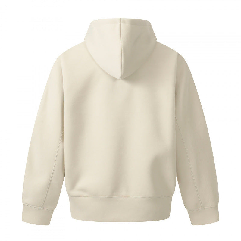 Men's Boxy Hoodie with Half Zipper, Reinforced Placket and Clean Minimal Design Fashion Glam