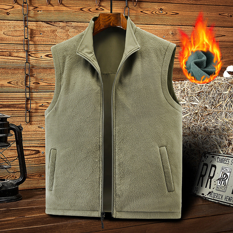 Men's functional vest in urban utility style with organizer pockets and stand-up collar Fashion Glam