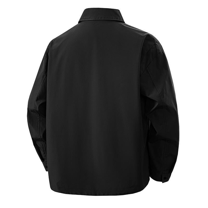 Men's overshirt coach jacket in urban utility style with snap button placket and angled zip pocket Fashion Glam