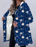 Women's Floral Print Hooded Parka with Padded Lining Fashion Glam