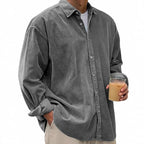 Men's casual cord shirt made of fine ribbed fabric with oversized fit Fashion Glam