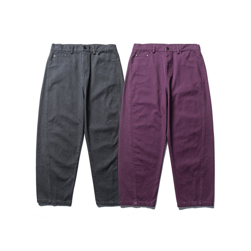 Men's tapered twill pants with high waist and five pockets Fashion Glam