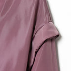 Women Cropped Padded Satin Jacket with High Stand Collar and Waist Smocking Fashion Glam