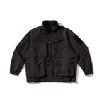 Unisex Oversize Utility Jacket with multifunctional pockets, high stand-up collar, and elastic hem Fashion Glam