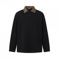 Men's Oversized Polo Shirt in Sweatshirt Style with Contrasting Collar Fashion Glam