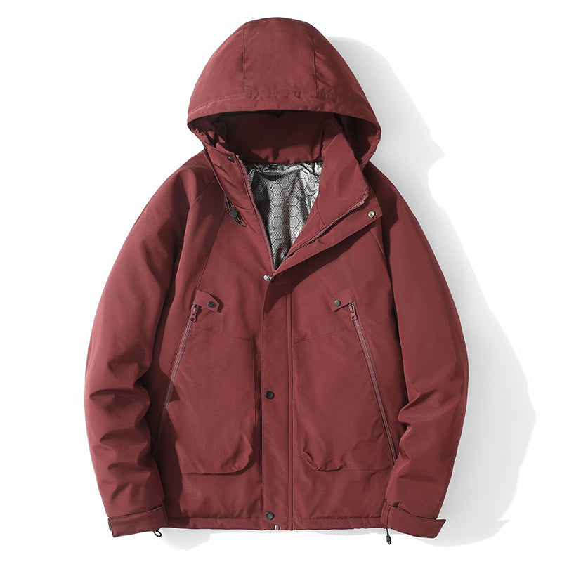 Men's Lightweight Hooded Jacket made of Softshell with Thermal Lining and Minimalist Zip Pockets Fashion Glam