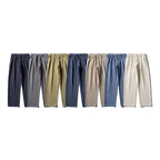 Men Straight Cut Comfort Canvas Pants with High Waist Fashion Glam