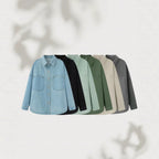 Women's Oversize Jeans Shirt Jacket in Boxy Cut with Patch Chest Pockets and Rounded Hem Fashion Glam