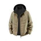 Men's thermo field jacket with fleece lining, hood and front pockets Fashion Glam