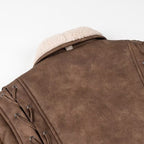 Ladies Padded Short Jacket in Aviator Look with Teddy Lining and Waist Belt Fashion Glam