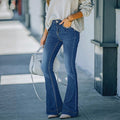 Women's vintage-inspired high-waisted flared jeans with sculpting seam details Fashion Glam
