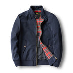 Men's short-cut Harrington jacket with stand-up collar, elastic cuffs and checkered inner lining Fashion Glam