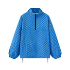 Women's Oversize Rain Anorak with Half Zip, Kangaroo Pocket and Drawstring Hem Fashion Glam