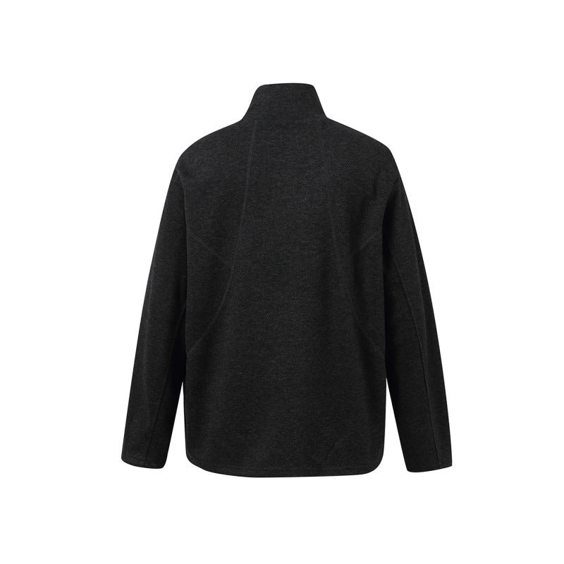 Unisex Boxy Fine Knit Pullover with Short Polo Collar and Straight Hem Fashion Glam