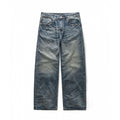 Men's loose vintage jeans with high waist and pronounced used wash Fashion Glam