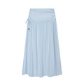 Women Maxi Skirt with High Waist, Side Decorative Cord and Wide Pleated Fall Fashion Glam