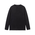 Unisex Thermal Henley Shirt with Waffle Texture and Long Sleeve Fashion Glam