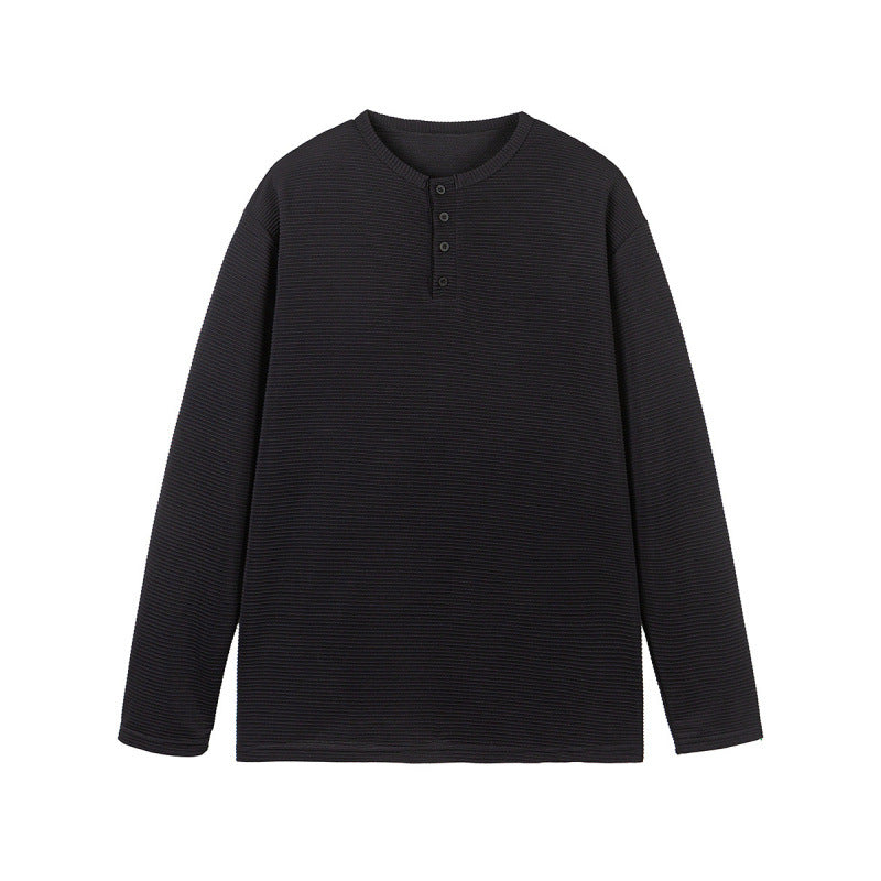 Unisex Thermal Henley Shirt with Waffle Texture and Long Sleeve Fashion Glam