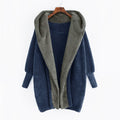 Women's Oversized Faux Fur Hooded Coat with Contrasting Teddy Lining and Ribbed Cuffs Fashion Glam