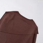 Women's Oversized Knit Poncho with Asymmetrical Ruffle Collar Fashion Glam