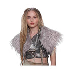 Ladies' shoulder stole made of long-fiber artificial fur with dramatic shaggy collar Fashion Glam
