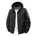 Men's Water-Repellent Ultra-Light Windbreaker with Hood, Zipper, and Chest Pocket Fashion Glam