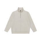 Unisex Oversize Sweatshirt with half zip, stand-up collar and kangaroo pocket Fashion Glam