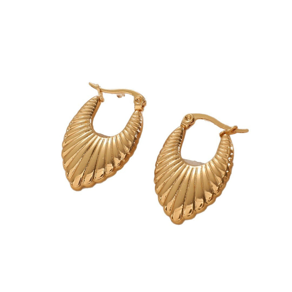 Women's Hanging Earrings with Integrated, Textured Design Fashion Glam