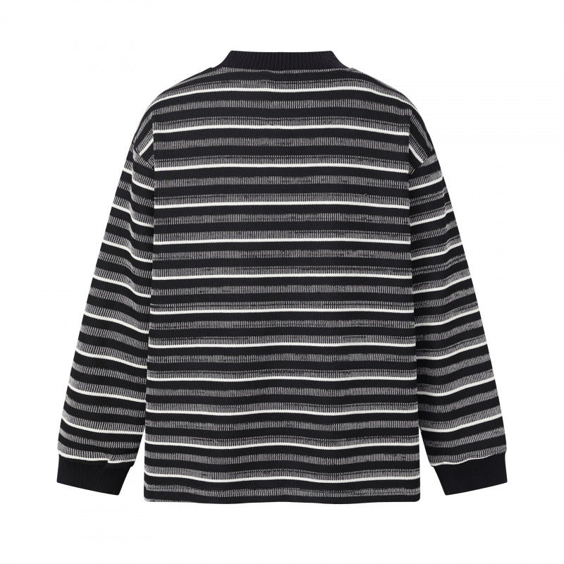Unisex fine knit sweater in boxy cut with round neck and maritime stripes Fashion Glam