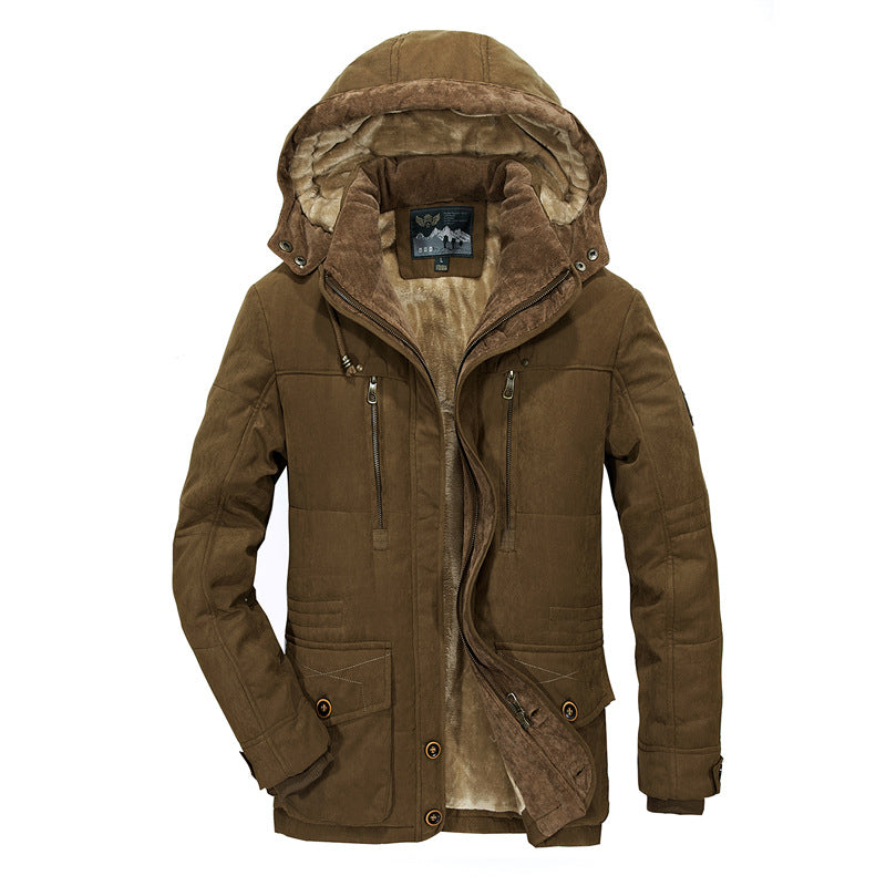 Men's winter parka with teddy lining, hood and water-repellent canvas outer layer Fashion Glam