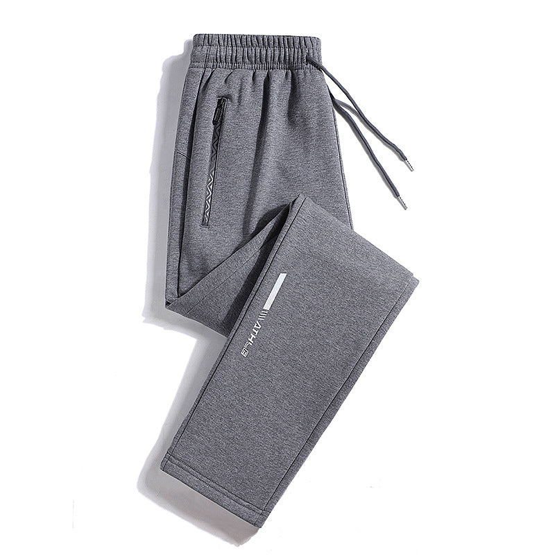 Men's Sporty Jogging Pants with Zipper Pocket, Drawstring, and Elastic Cuffs Fashion Glam