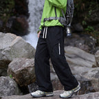 Unisex Water-repellent technical Cargo pants with wide leg, zip pockets and drawstring Fashion Glam