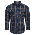 Men's checked flannel outdoor shirt with reinforced flap chest pockets and ergonomic back detail Fashion Glam