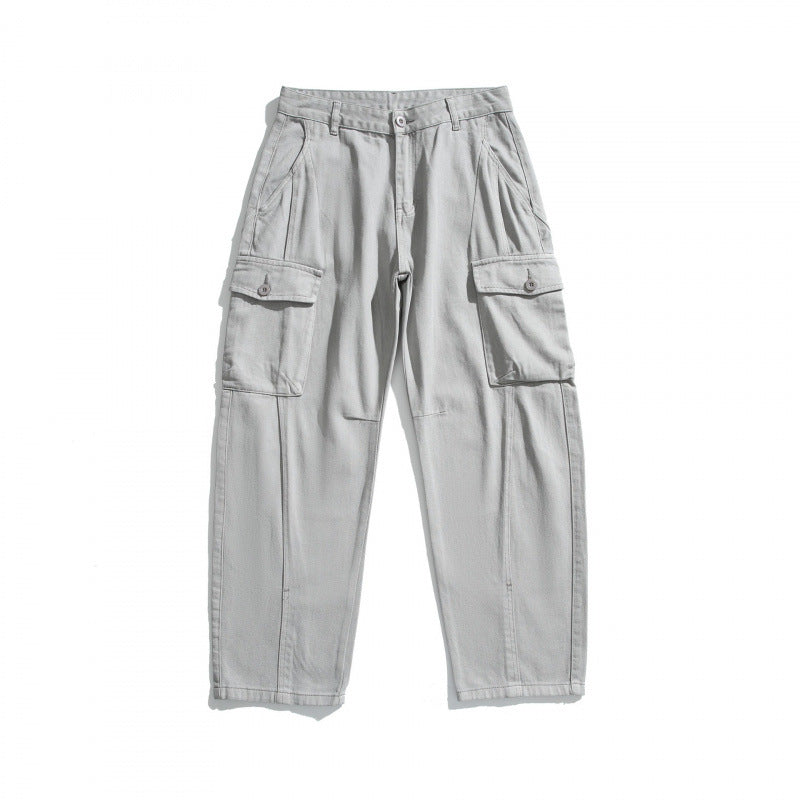 Men's Utility Style Cargo Pants with Flap Pockets and Straight Leg Fashion Glam