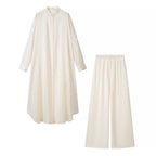 Ladies maxidress in oversized kaftan and shirt blouse style Fashion Glam